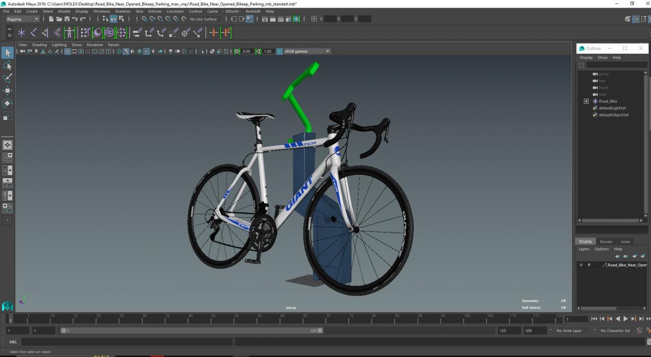 Road Bike Near Opened Bikeep Parking(1) 3D model