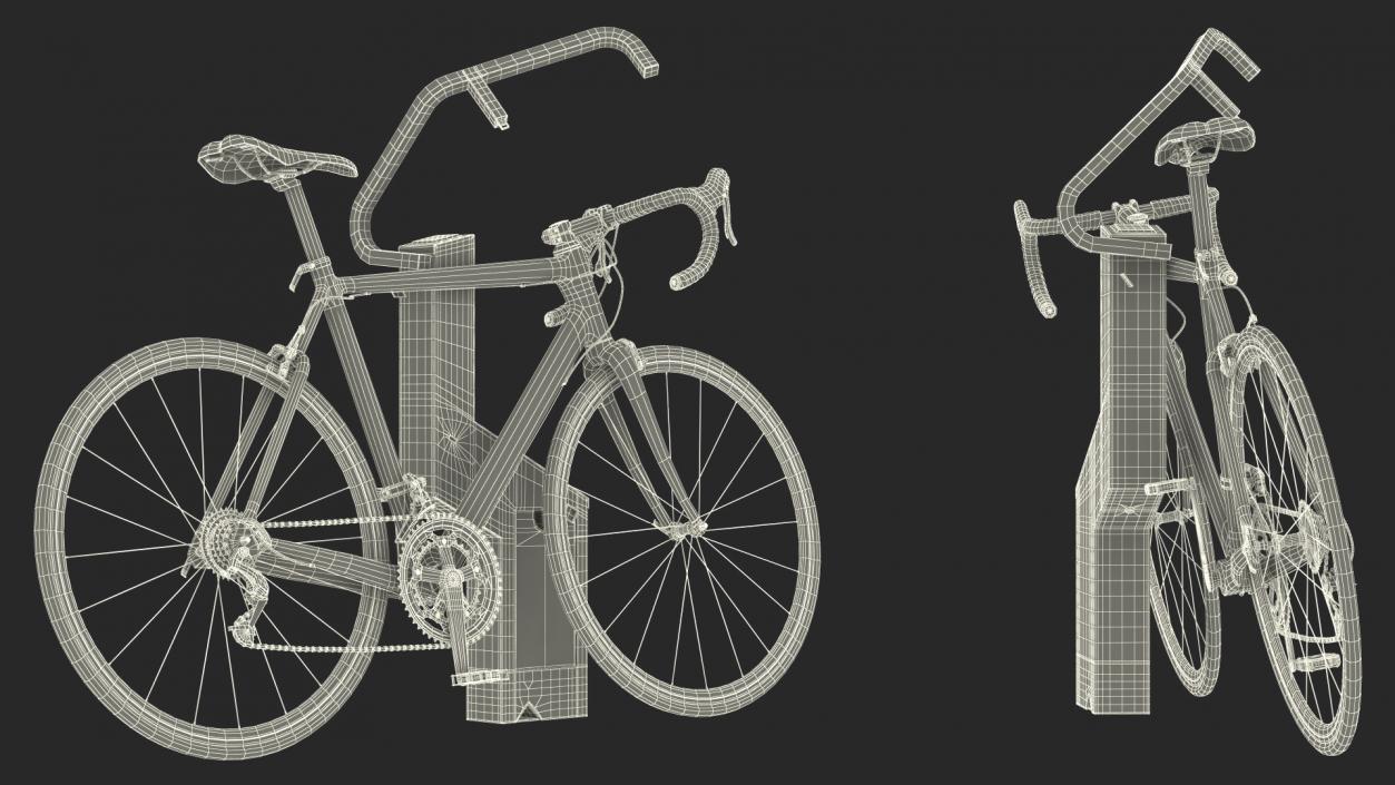 Road Bike Near Opened Bikeep Parking(1) 3D model