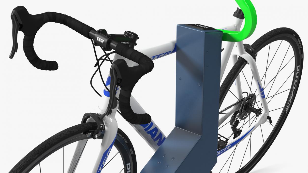 Road Bike Near Opened Bikeep Parking(1) 3D model