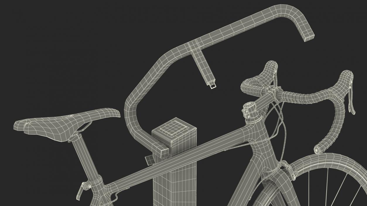 Road Bike Near Opened Bikeep Parking(1) 3D model