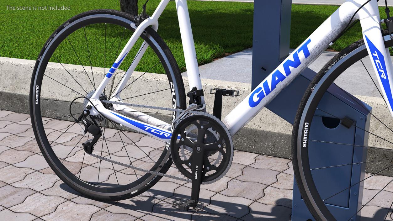 Road Bike Near Opened Bikeep Parking(1) 3D model