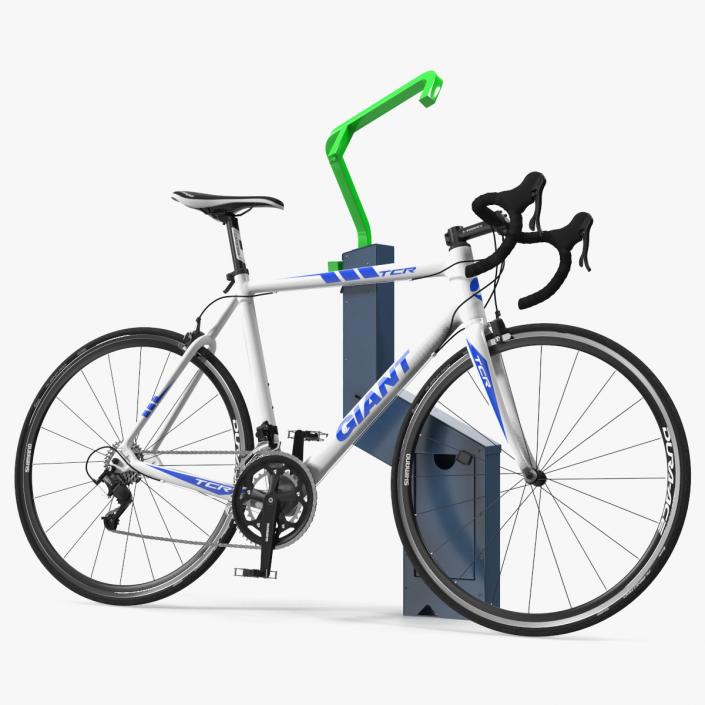 Road Bike Near Opened Bikeep Parking(1) 3D model