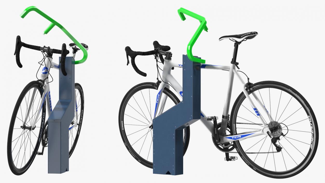 Road Bike Near Opened Bikeep Parking(1) 3D model