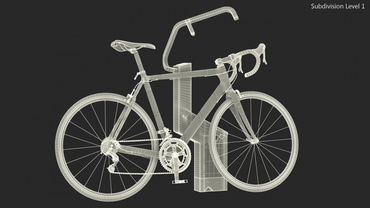 Road Bike Near Opened Bikeep Parking(1) 3D model