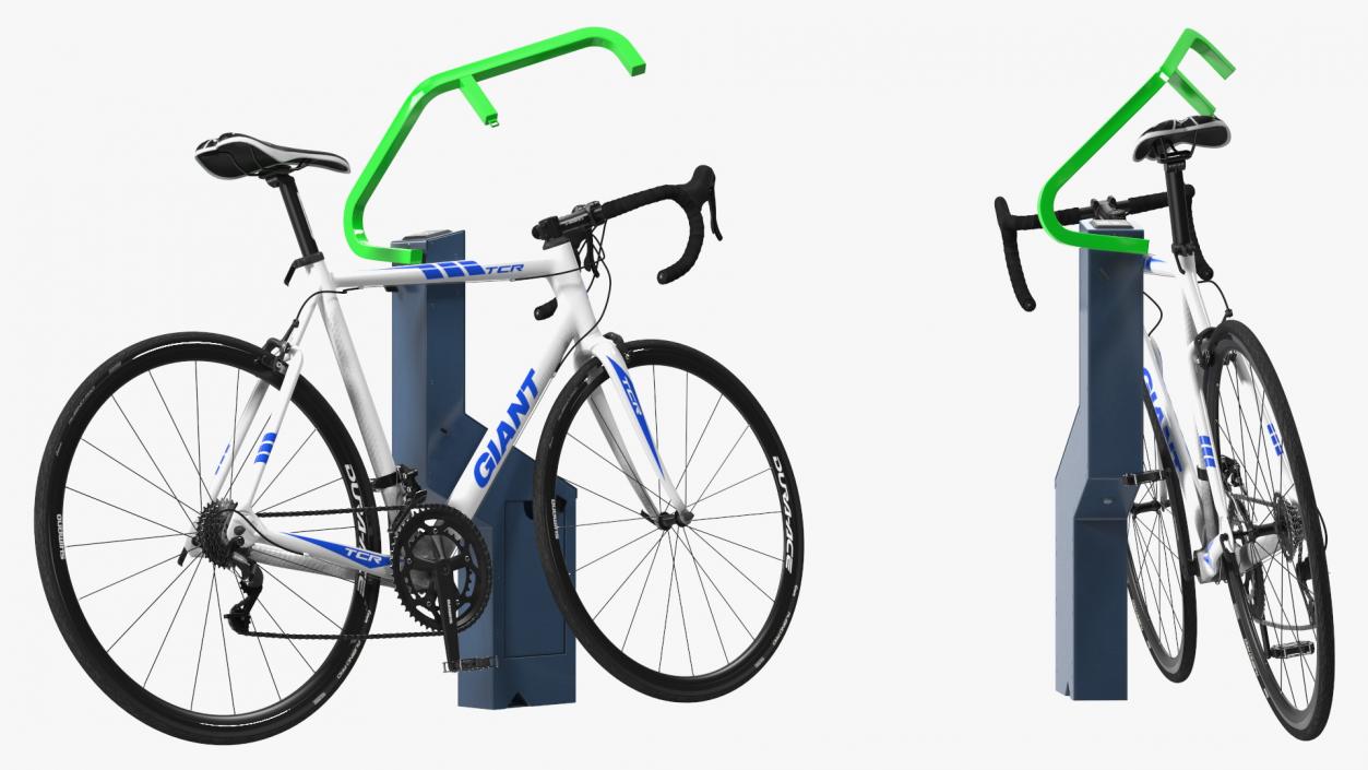 Road Bike Near Opened Bikeep Parking(1) 3D model