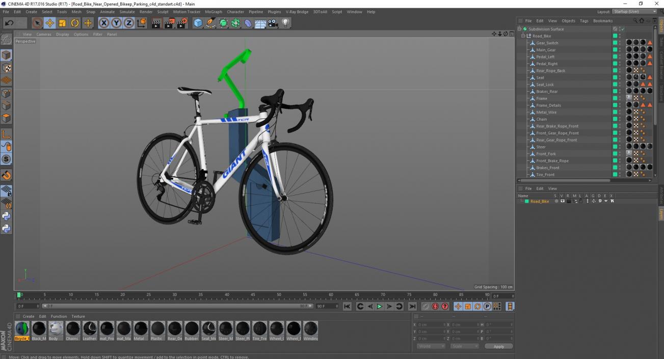 Road Bike Near Opened Bikeep Parking(1) 3D model