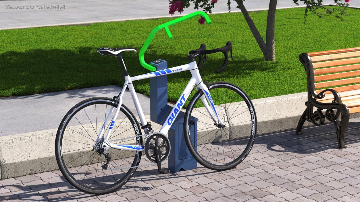 Road Bike Near Opened Bikeep Parking(1) 3D model