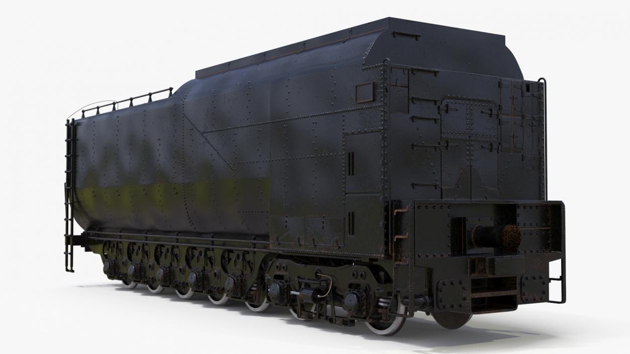 3D model Old Trailed Tender Rigged