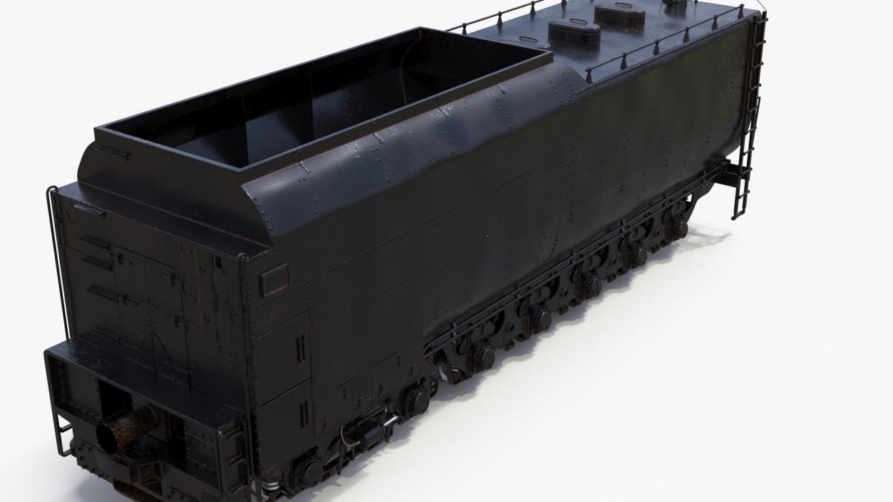 3D model Old Trailed Tender Rigged