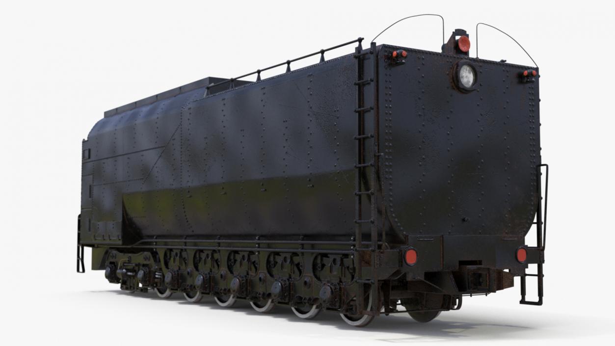 3D model Old Trailed Tender Rigged