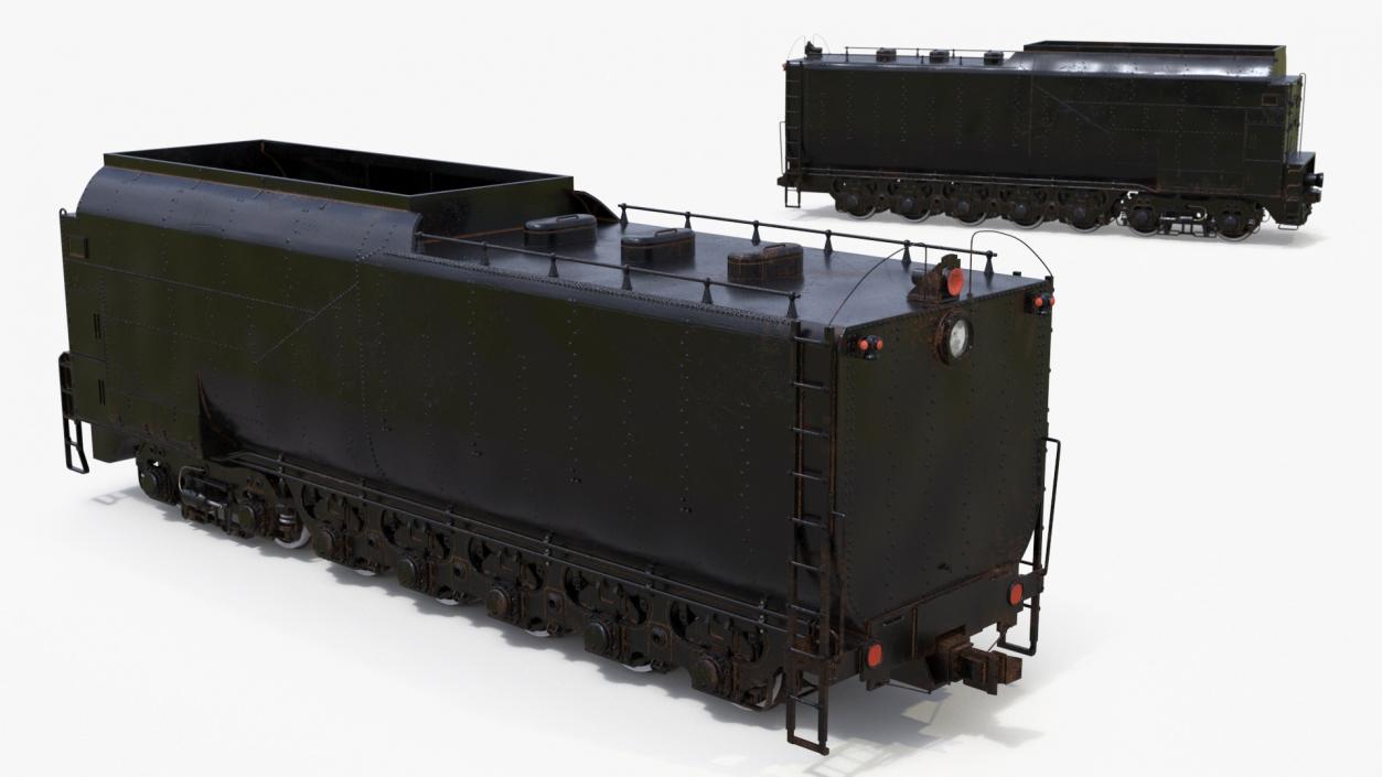 3D model Old Trailed Tender Rigged