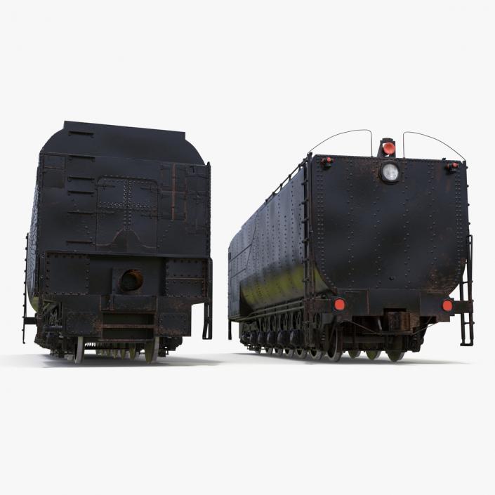 3D model Old Trailed Tender Rigged