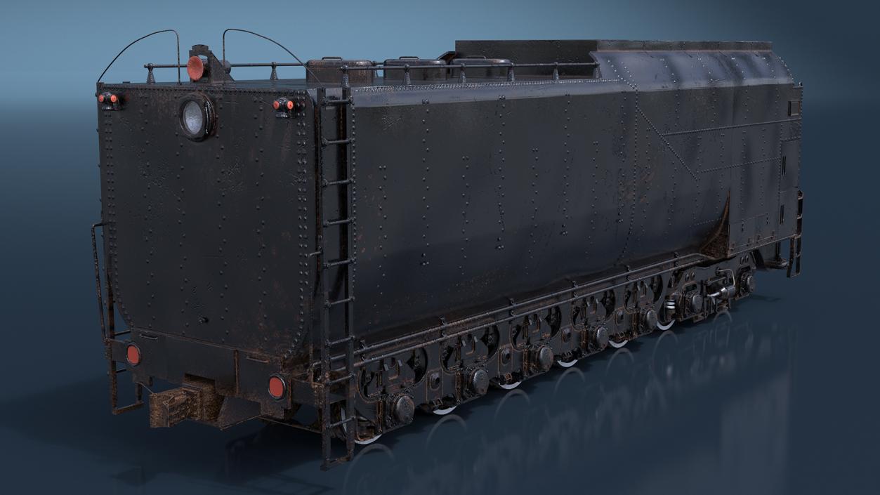 3D model Old Trailed Tender Rigged