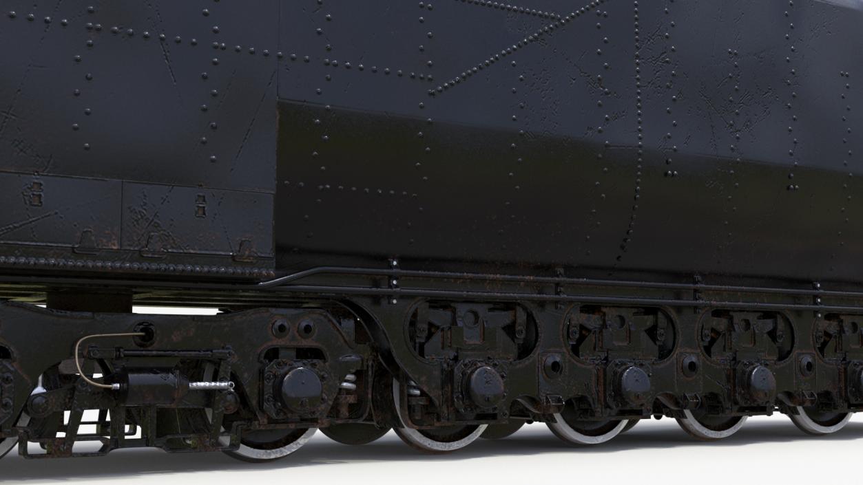 3D model Old Trailed Tender Rigged