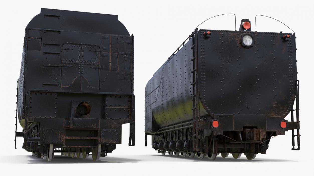 3D model Old Trailed Tender Rigged