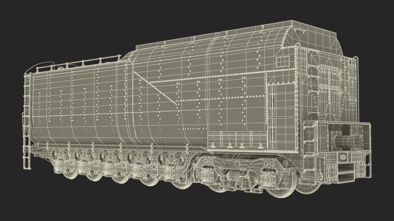 3D model Old Trailed Tender Rigged