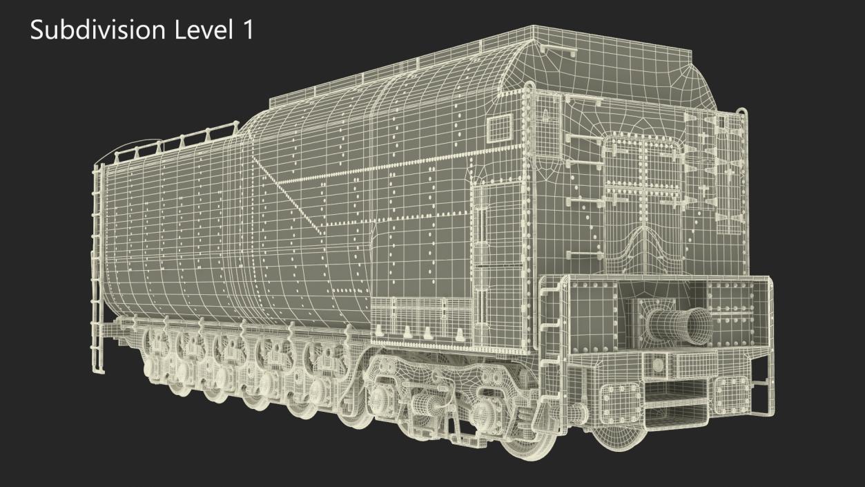 3D model Old Trailed Tender Rigged