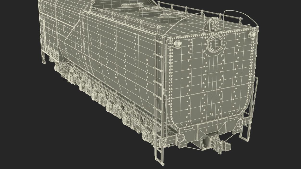 3D model Old Trailed Tender Rigged