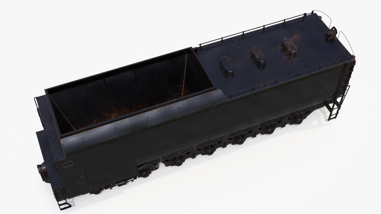 3D model Old Trailed Tender Rigged