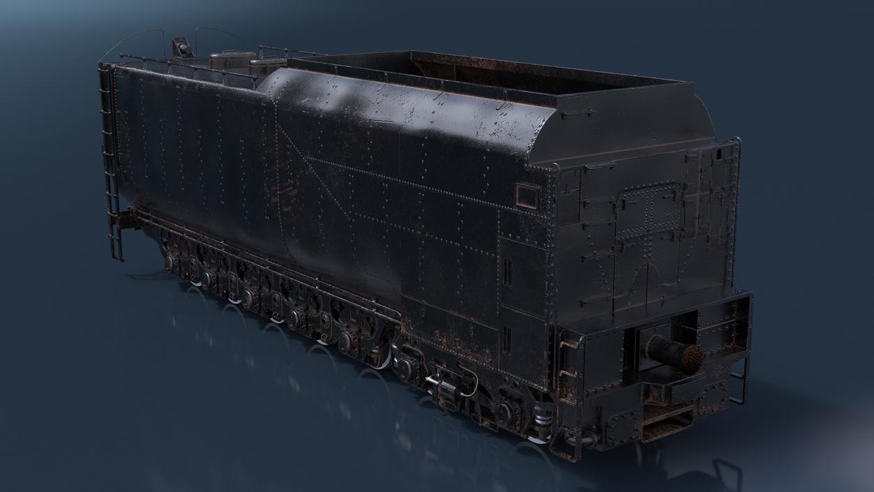 3D model Old Trailed Tender Rigged