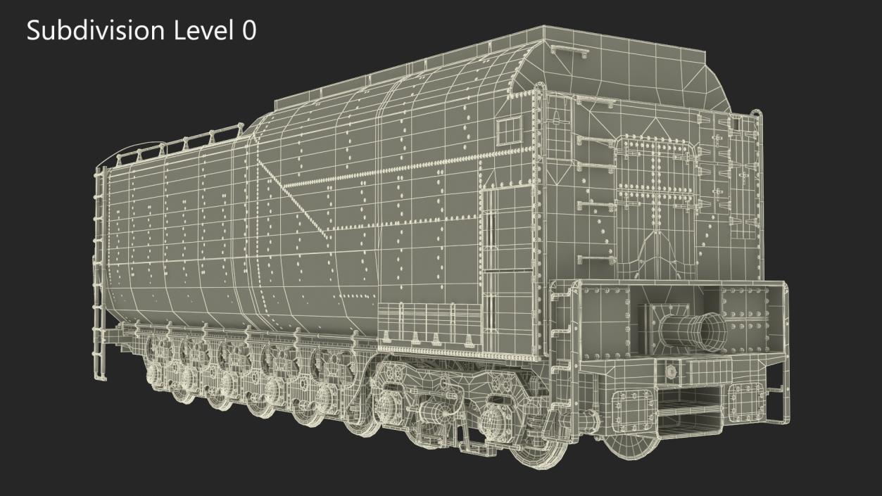 3D model Old Trailed Tender Rigged