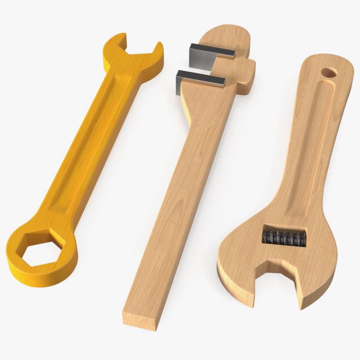 Wooden Wrench Toys Set 3D