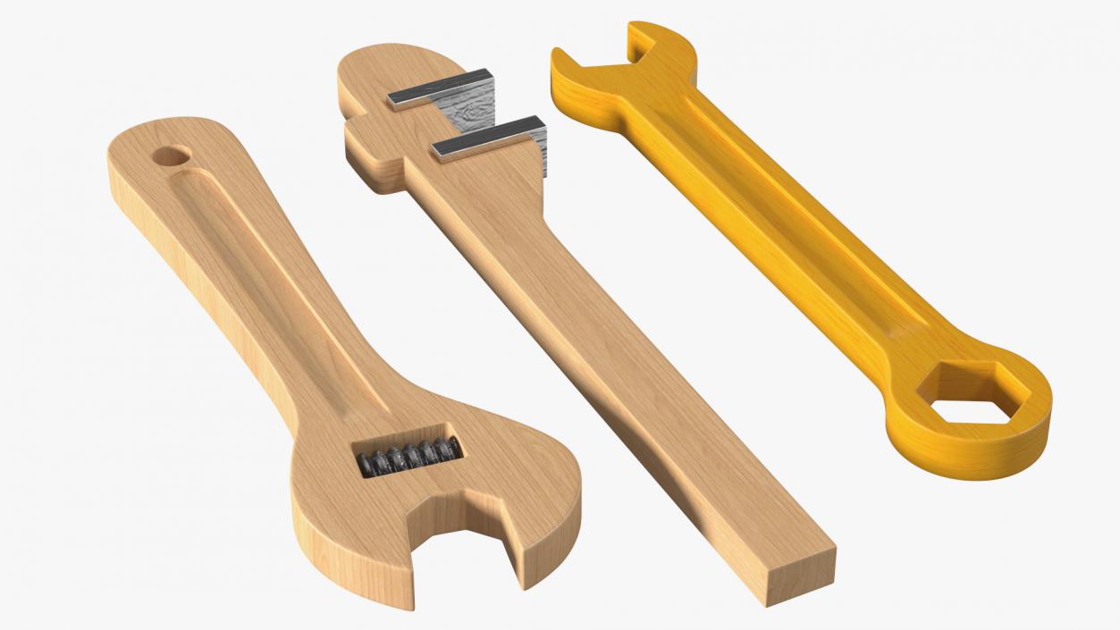 Wooden Wrench Toys Set 3D