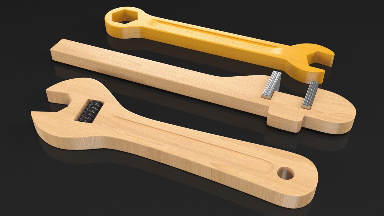 Wooden Wrench Toys Set 3D