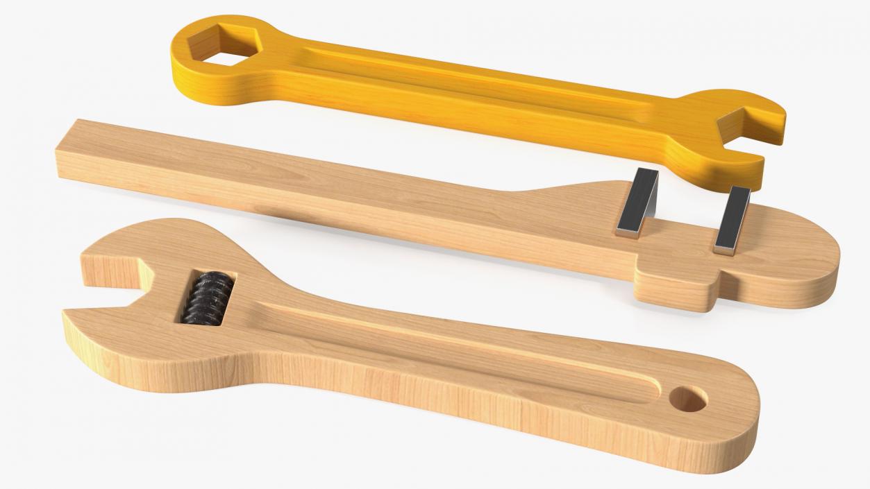 Wooden Wrench Toys Set 3D