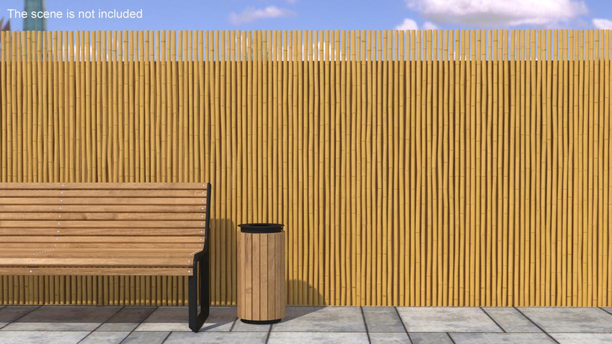 3D Decorative Bamboo Fence model