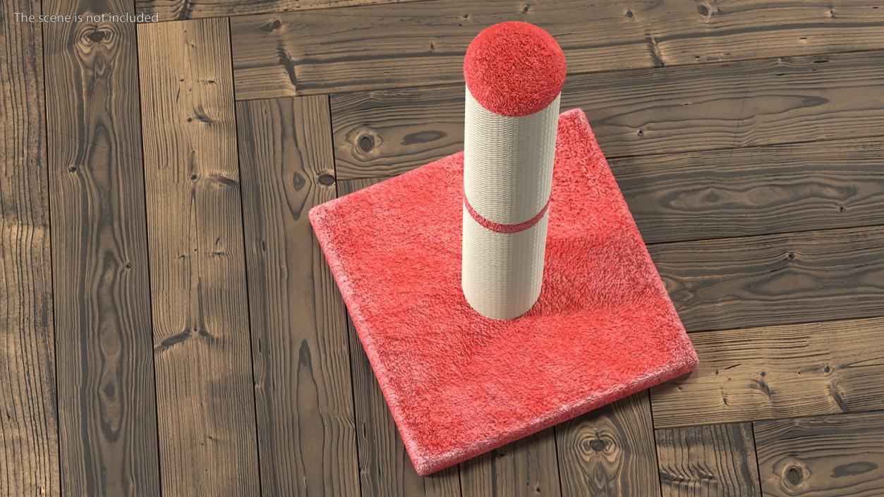 3D Cat Scratching Post Red model