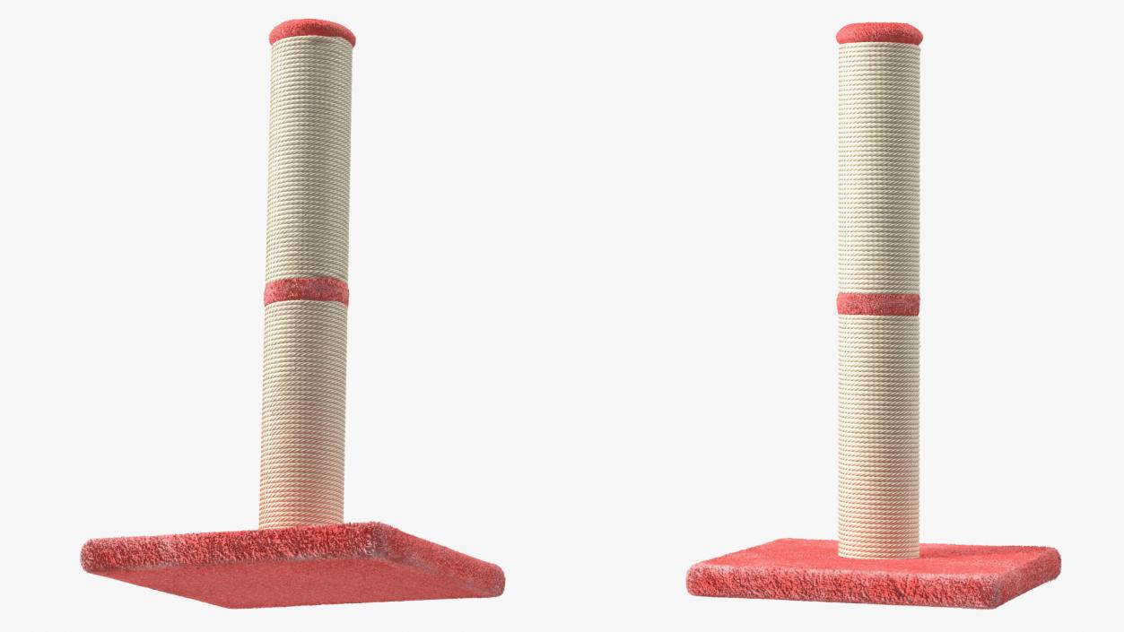 3D Cat Scratching Post Red model