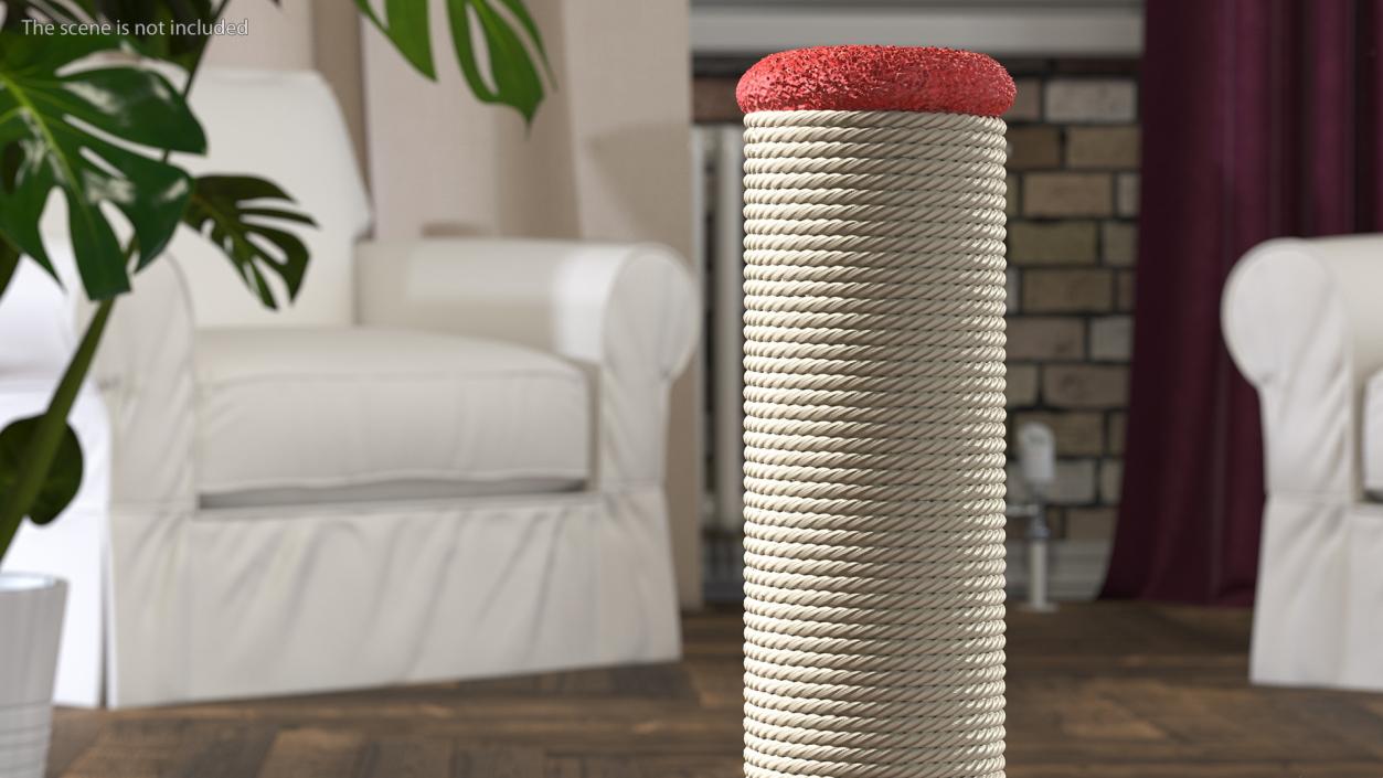 3D Cat Scratching Post Red model