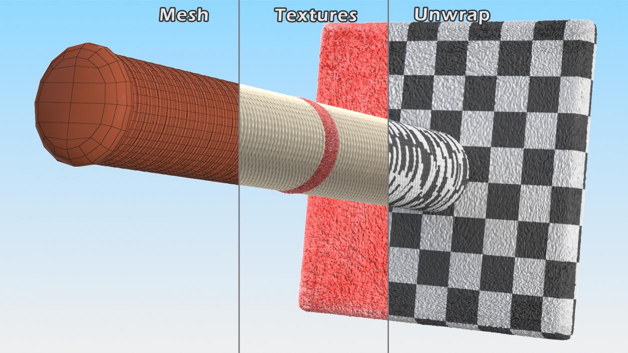 3D Cat Scratching Post Red model