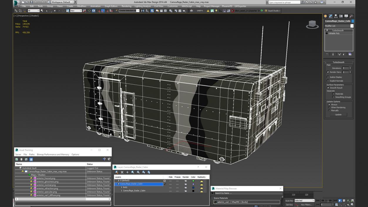 Camouflage Radar Cabin 3D