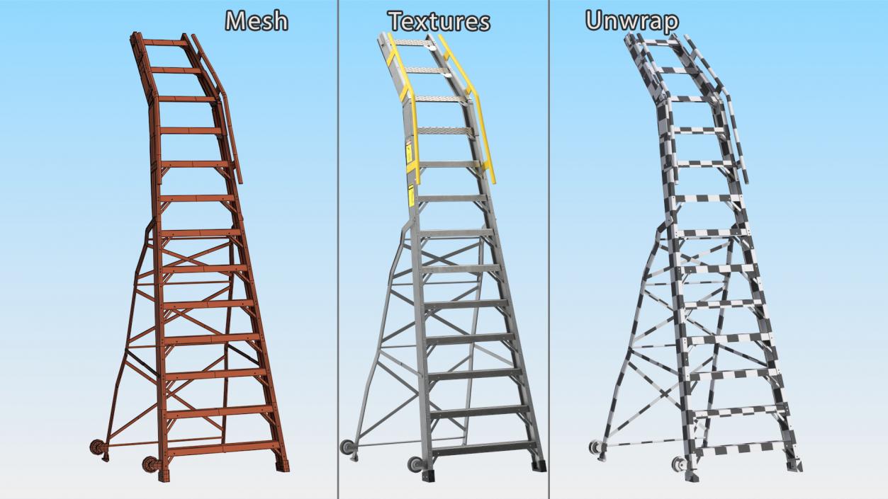 3D Engineering Aircraft Ladder 14 Ft model