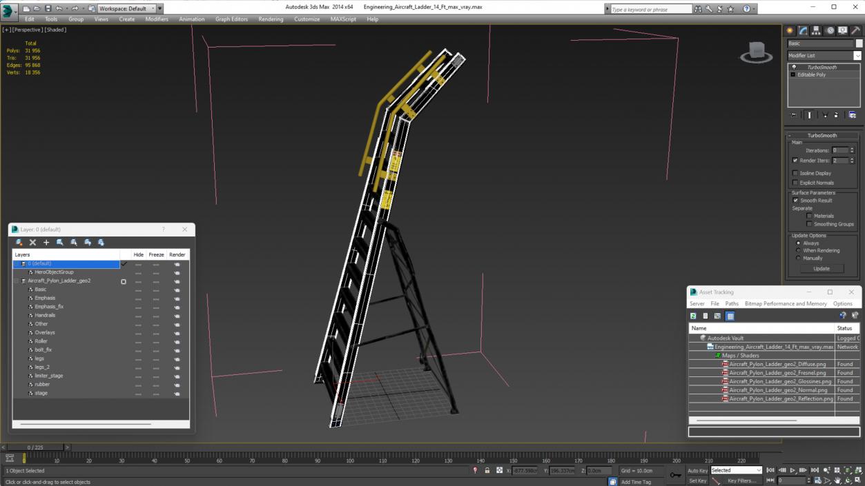 3D Engineering Aircraft Ladder 14 Ft model