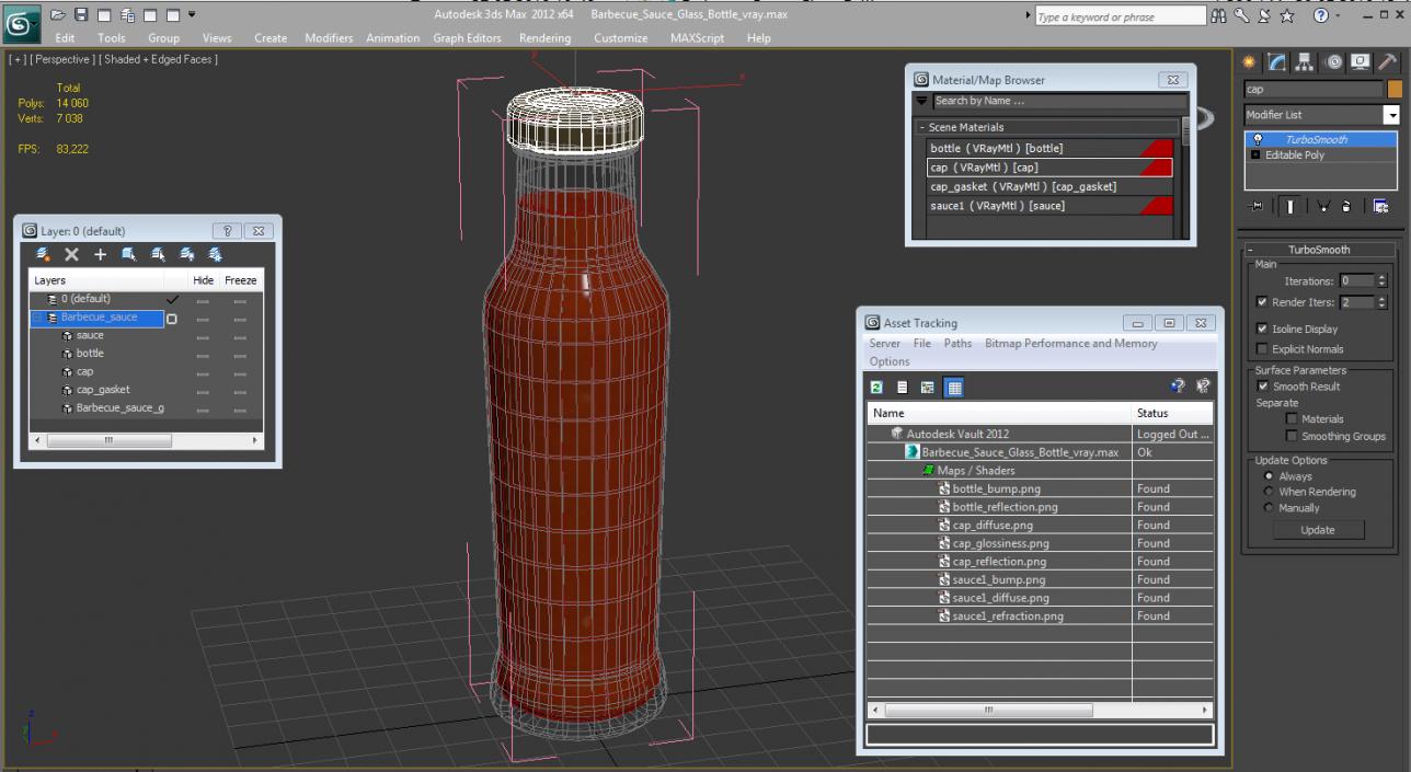 Barbecue Sauce Glass Bottle 3D