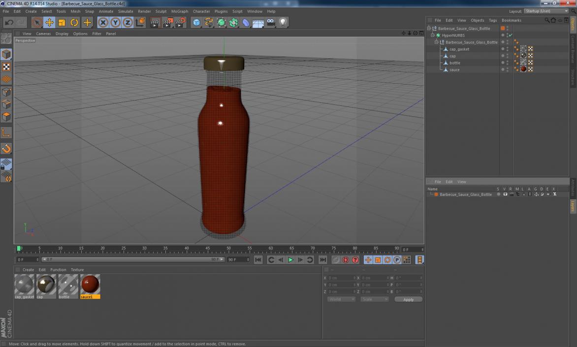 Barbecue Sauce Glass Bottle 3D