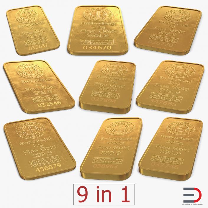 3D model Gold Bars Collection