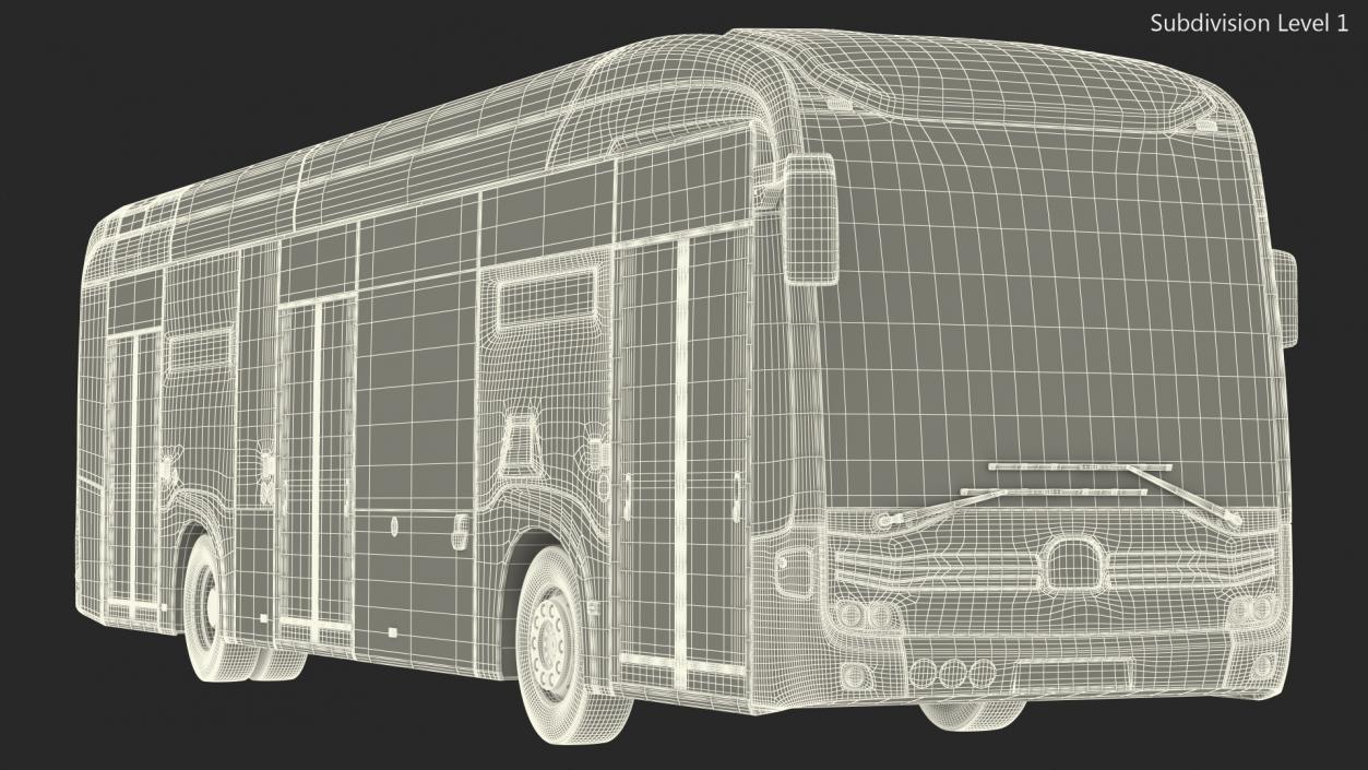 3D model City Bus Three Doors