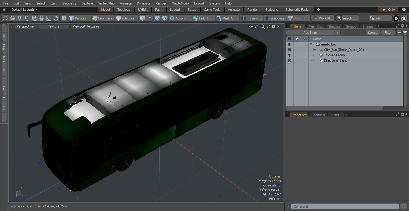 3D model City Bus Three Doors