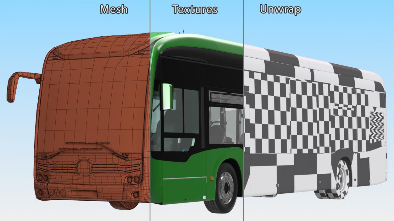 3D model City Bus Three Doors