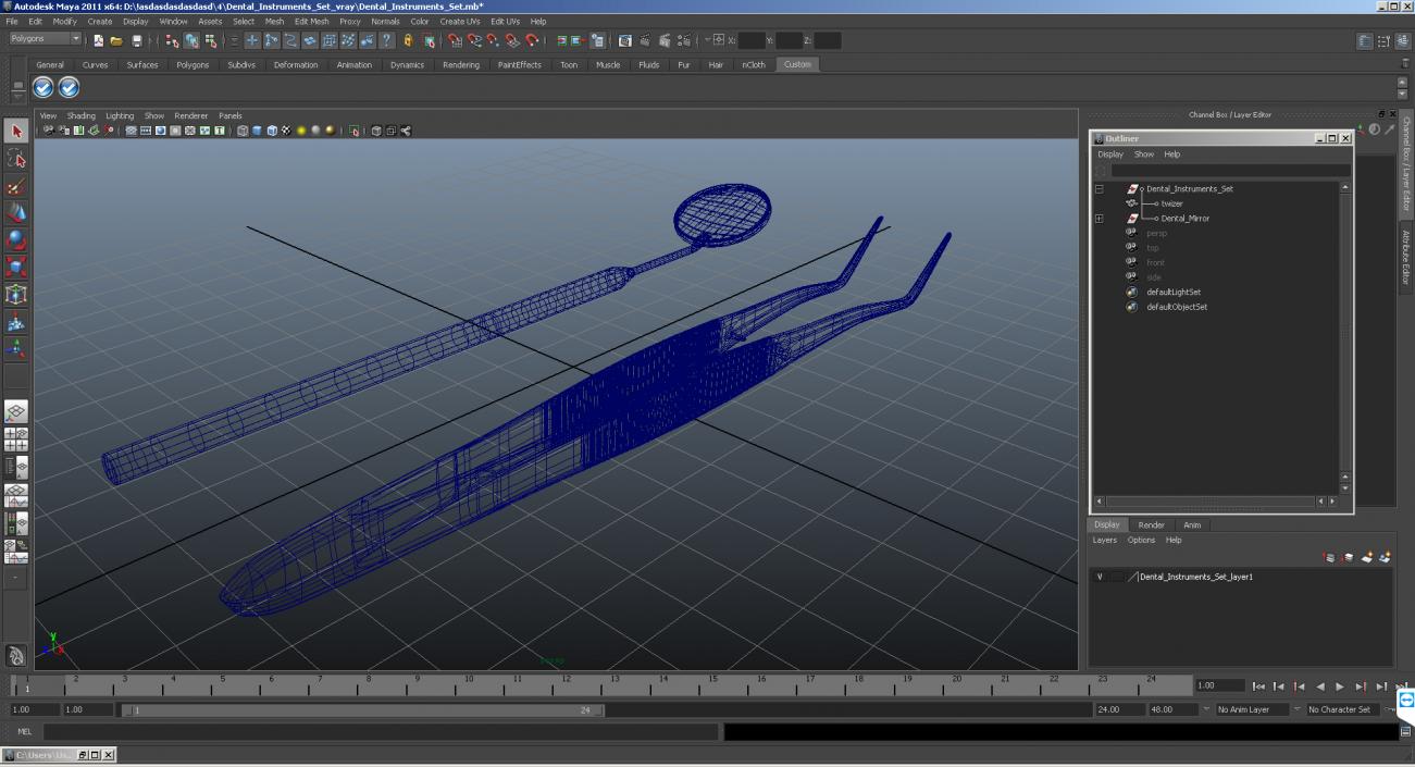 Dental Instruments 3D Models Set 3D