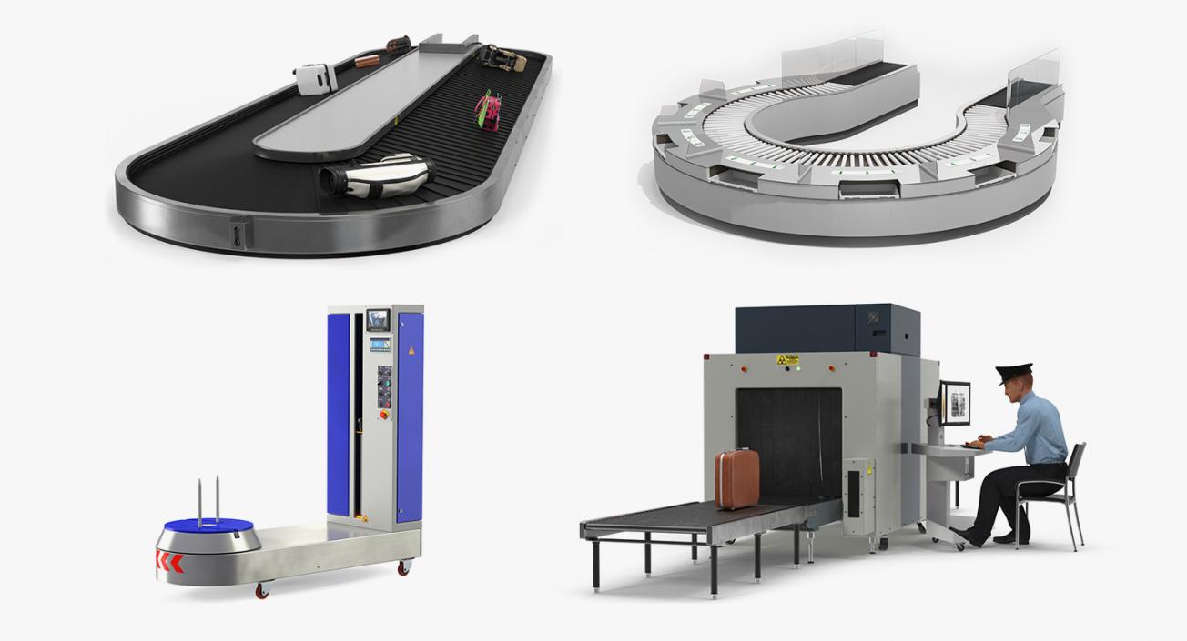 3D Airport Luggage Support Equipment Collection 2