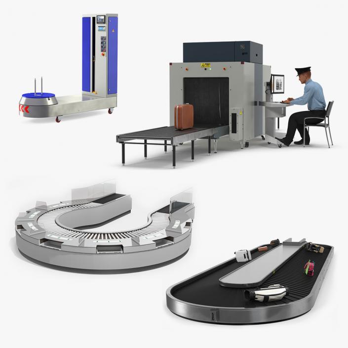 3D Airport Luggage Support Equipment Collection 2