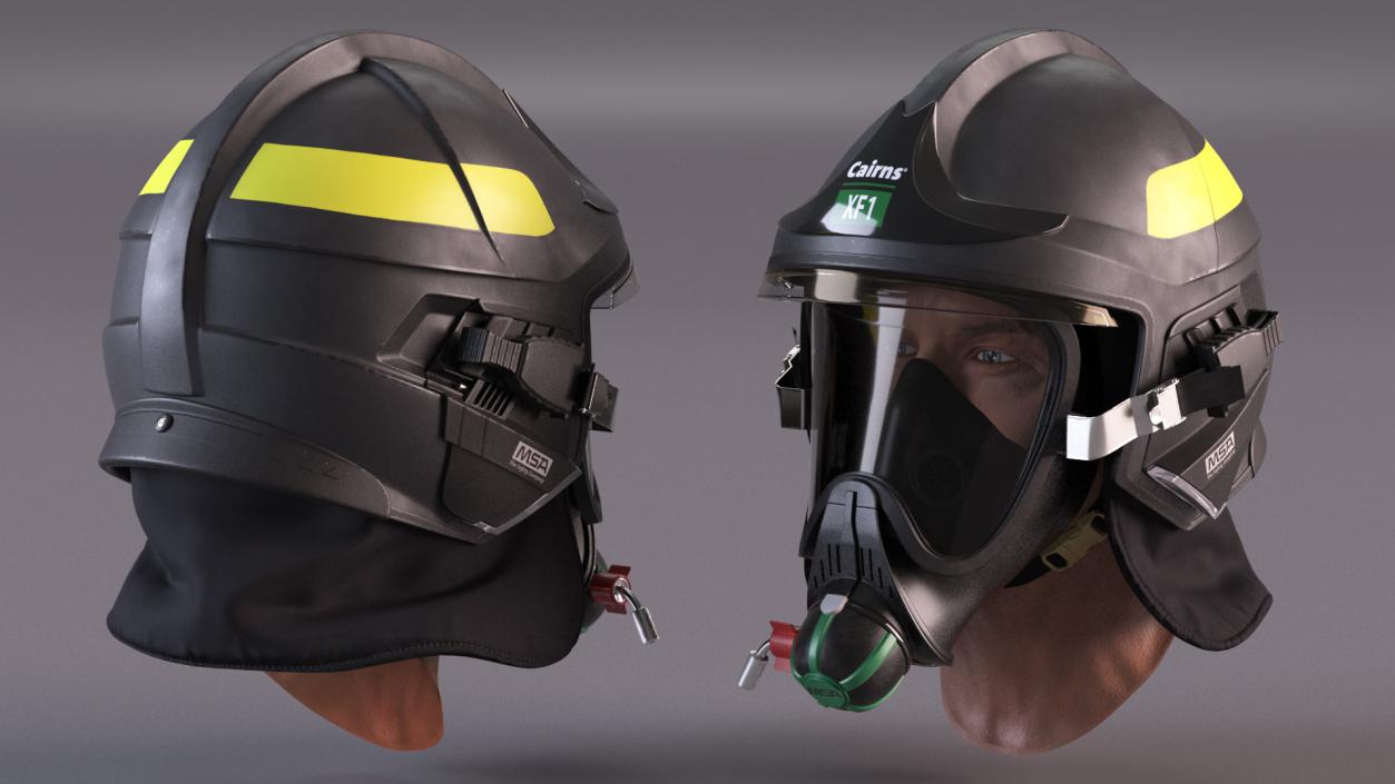 Firefighter Head Cairns XF1 Fire Helmet 3D model