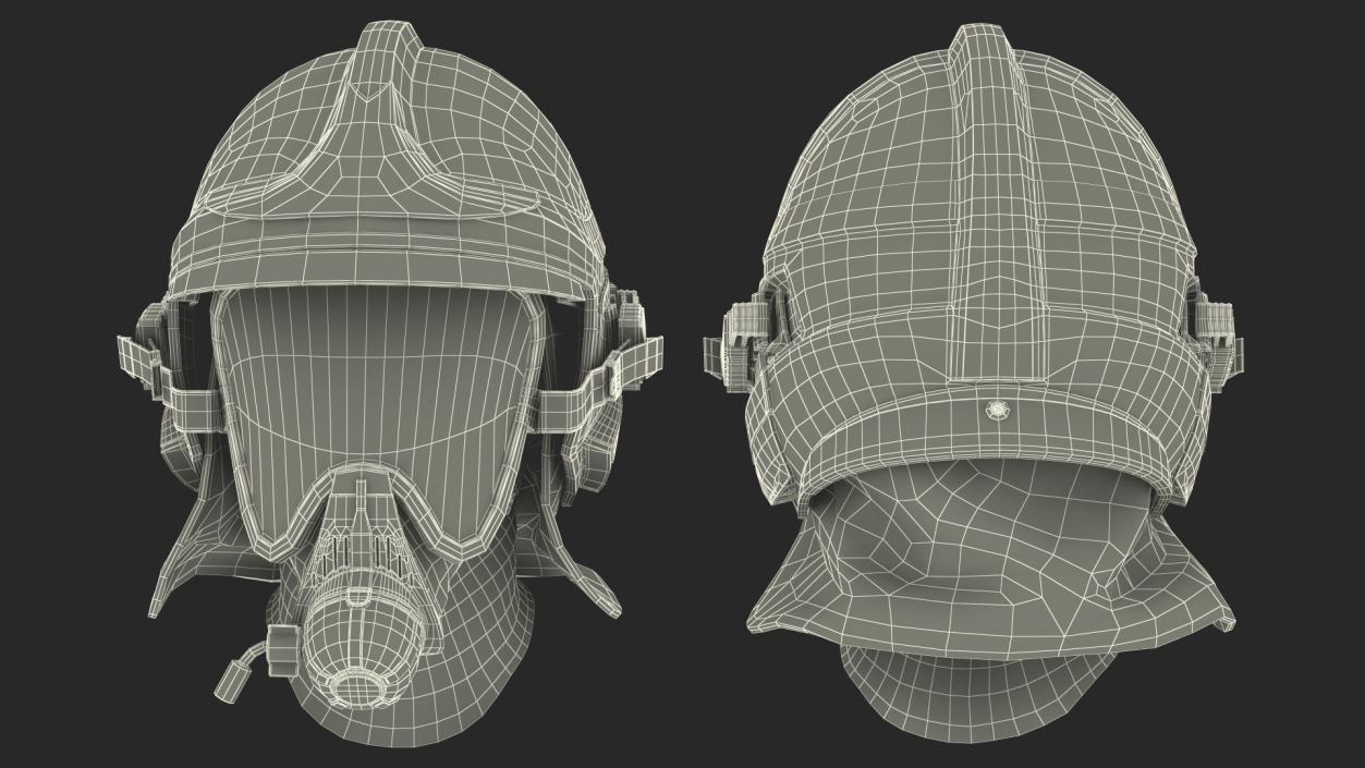 Firefighter Head Cairns XF1 Fire Helmet 3D model