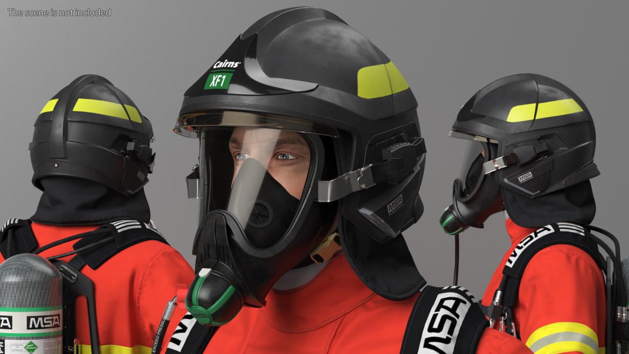 Firefighter Head Cairns XF1 Fire Helmet 3D model