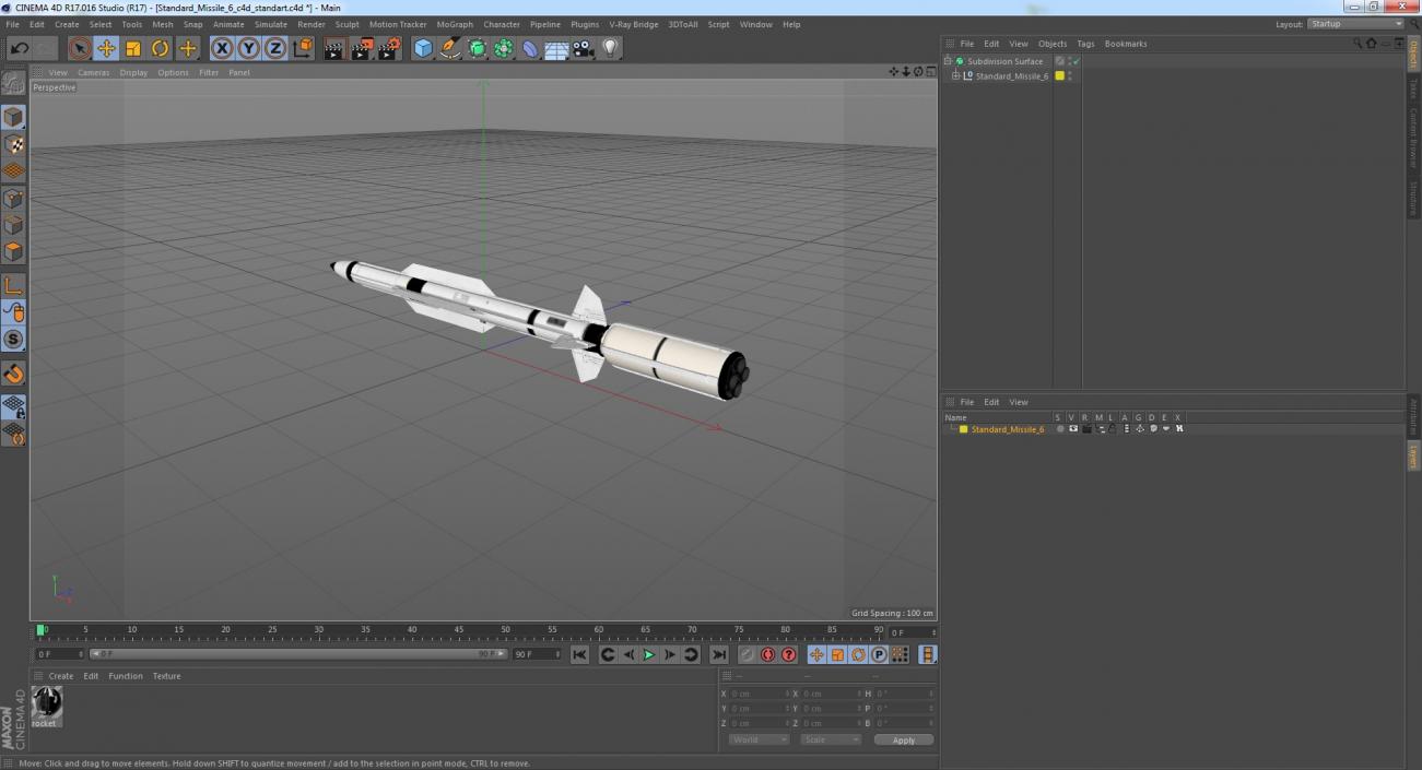 3D Standard Missile 6 model